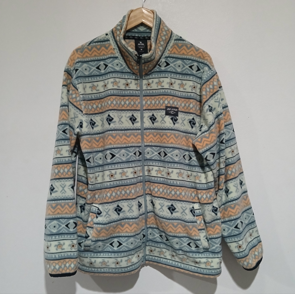 Rip Curl Fun Times Polar Fleece jacket in a Mineral Blue Unisex Size: M